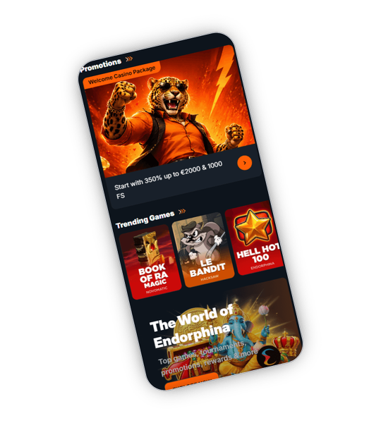 LuckLeopard Casino lobby with featured slots, leopard mascot and welcome bonus banner
